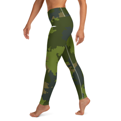 Michigan Upper Peninsula Yoga Leggings (w/ UP Outline) | Woodland Camo