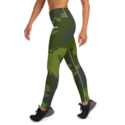 Michigan Upper Peninsula Yoga Leggings (w/ UP Outline) | Woodland Camo