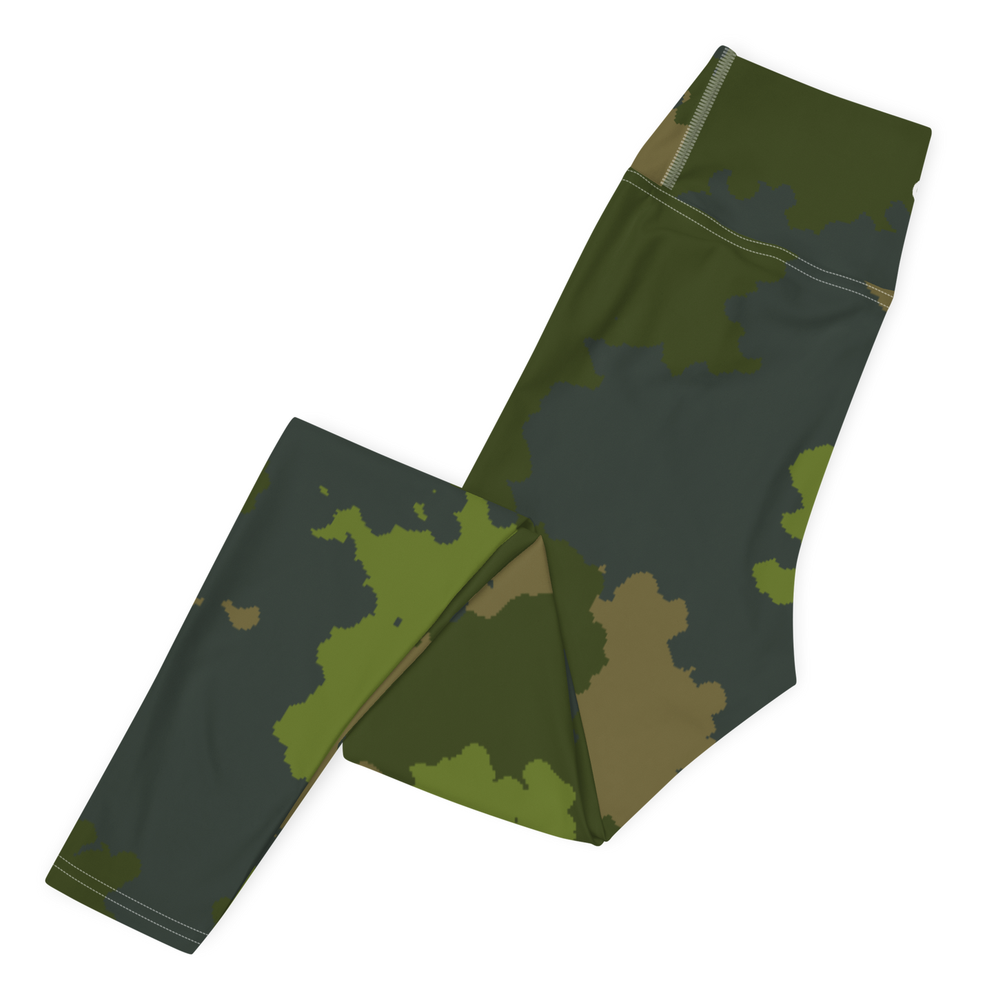 Michigan Upper Peninsula Yoga Leggings (w/ UP Outline) | Woodland Camo