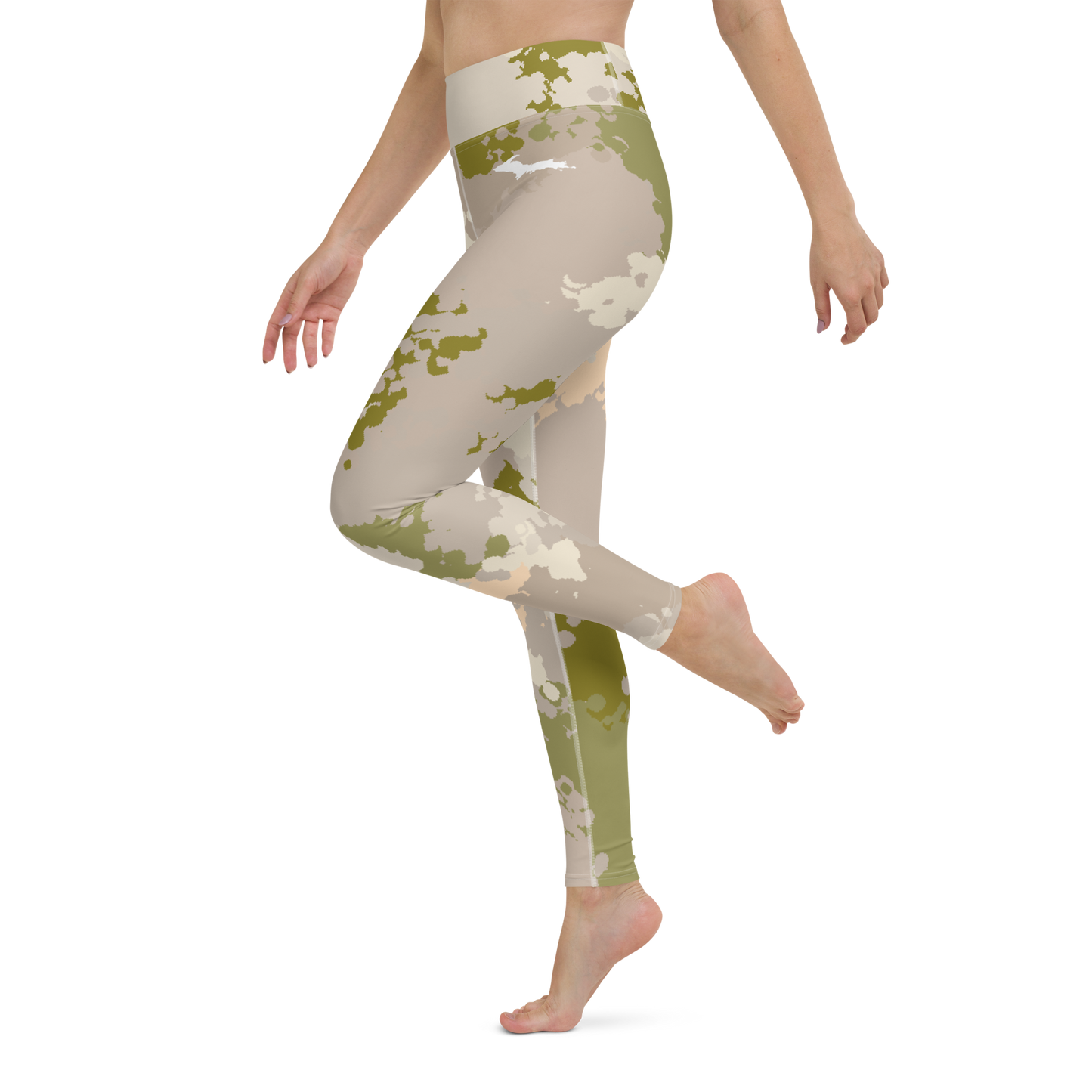 Michigan Upper Peninsula Yoga Leggings (w/ UP Outline) | Rosy Mound Camo