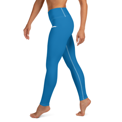 Michigan Upper Peninsula Yoga Leggings (w/ UP Outline) | Azure