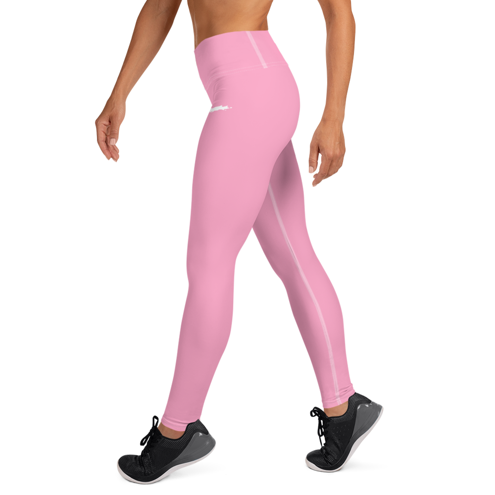 Michigan Upper Peninsula Yoga Leggings (w/ UP Outline) | '67 Caddie Pink