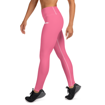 Michigan Upper Peninsula Yoga Leggings (w/ UP Outline) | Rhodochrosite Pink