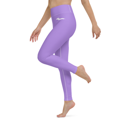 Michigan Upper Peninsula Yoga Leggings (w/ UP Outline) | Lavender