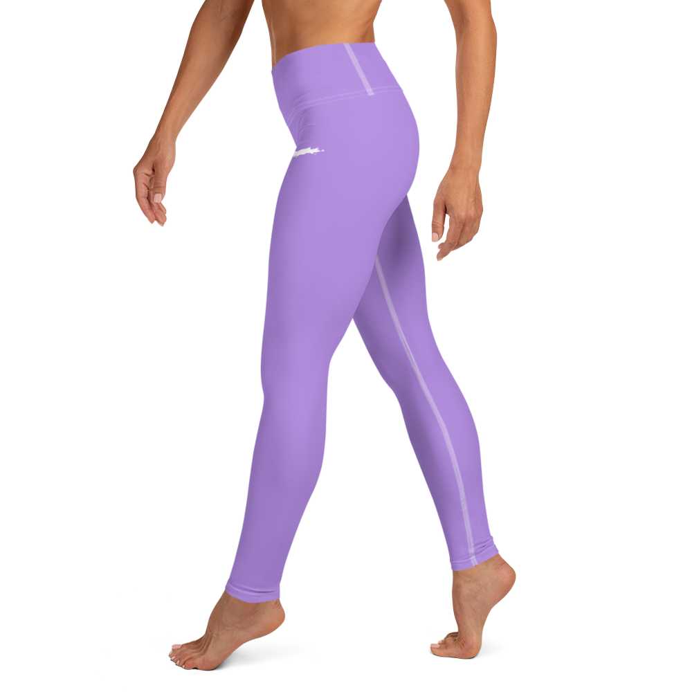 Michigan Upper Peninsula Yoga Leggings (w/ UP Outline) | Lavender