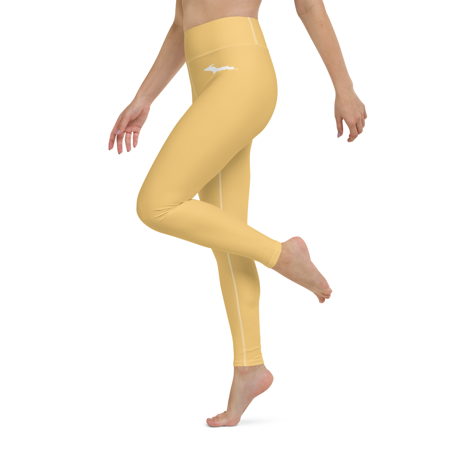 Michigan Upper Peninsula Yoga Leggings (w/ UP Outline) | Citrine