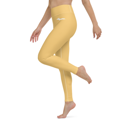 Michigan Upper Peninsula Yoga Leggings (w/ UP Outline) | Citrine