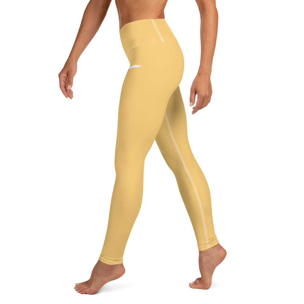 Michigan Upper Peninsula Yoga Leggings (w/ UP Outline) | Citrine