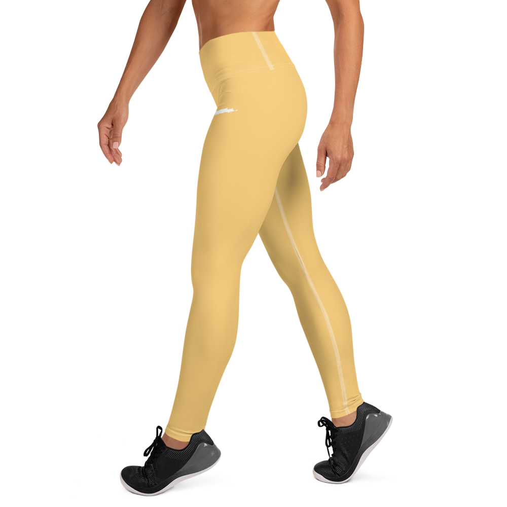 Michigan Upper Peninsula Yoga Leggings (w/ UP Outline) | Citrine