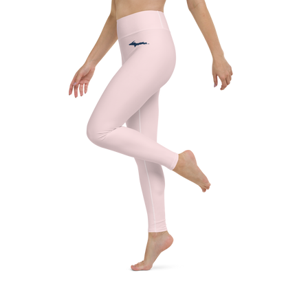 Michigan Upper Peninsula Yoga Leggings (w/ UP Outline) | Pale Pink