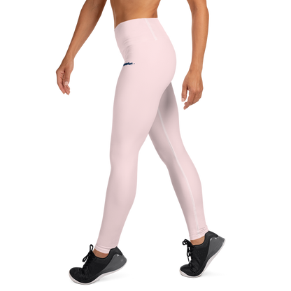 Michigan Upper Peninsula Yoga Leggings (w/ UP Outline) | Pale Pink