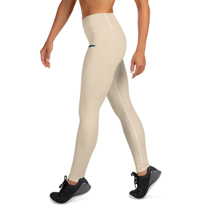 Michigan Upper Peninsula Yoga Leggings (w/ UP Outline) | Canvas Color