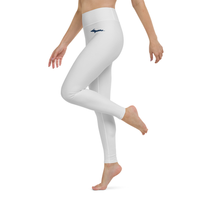 Michigan Upper Peninsula Yoga Leggings (w/ UP Outline) | Birch Bark White