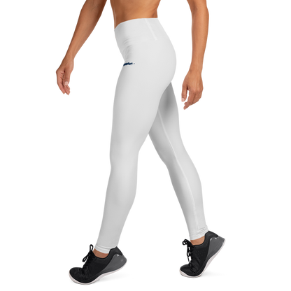 Michigan Upper Peninsula Yoga Leggings (w/ UP Outline) | Birch Bark White