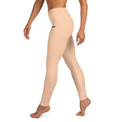 Michigan Upper Peninsula Yoga Leggings (w/ UP Outline) | Peach