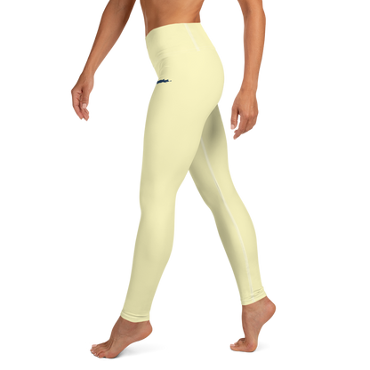 Michigan Upper Peninsula Yoga Leggings (w/ UP Outline) | Canary Yellow