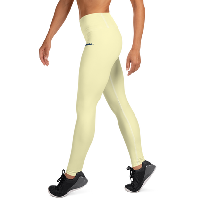 Michigan Upper Peninsula Yoga Leggings (w/ UP Outline) | Canary Yellow