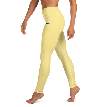 Michigan Upper Peninsula Yoga Leggings (w/ UP Outline) | Cherry Yellow