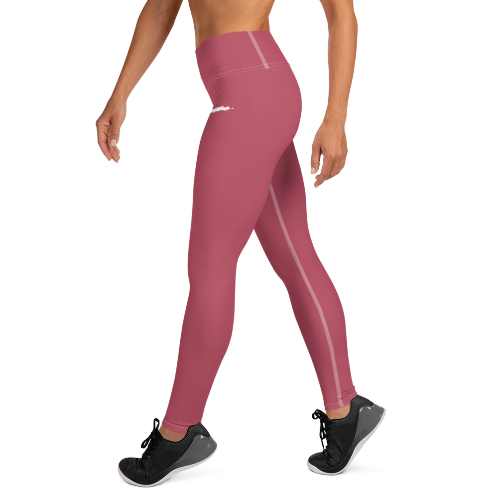 Michigan Upper Peninsula Yoga Leggings (w/ UP Outline) | Popstar Pink