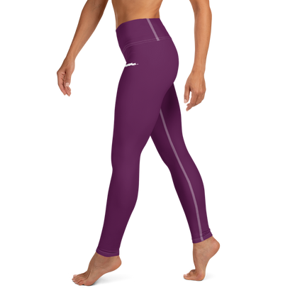 Michigan Upper Peninsula Yoga Leggings (w/ UP Outline) | Tyrian Purple