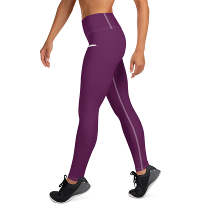 Michigan Upper Peninsula Yoga Leggings (w/ UP Outline) | Tyrian Purple