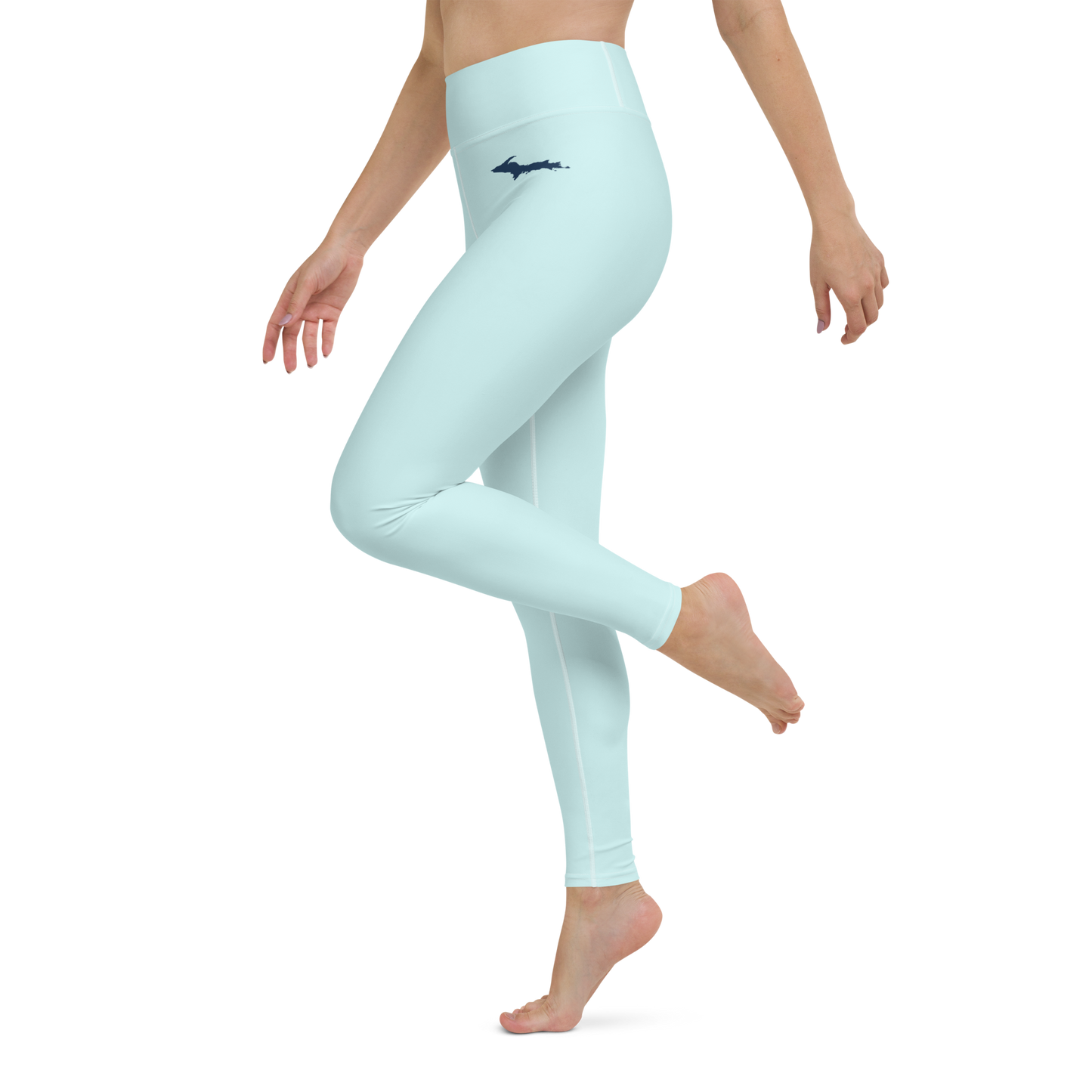 Michigan Upper Peninsula Yoga Leggings (w/ UP Outline) | Cyan