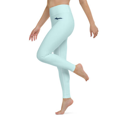 Michigan Upper Peninsula Yoga Leggings (w/ UP Outline) | Cyan