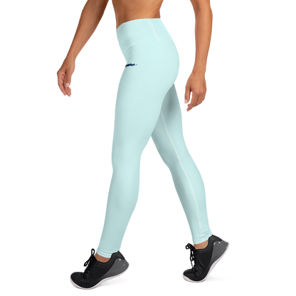 Michigan Upper Peninsula Yoga Leggings (w/ UP Outline) | Cyan