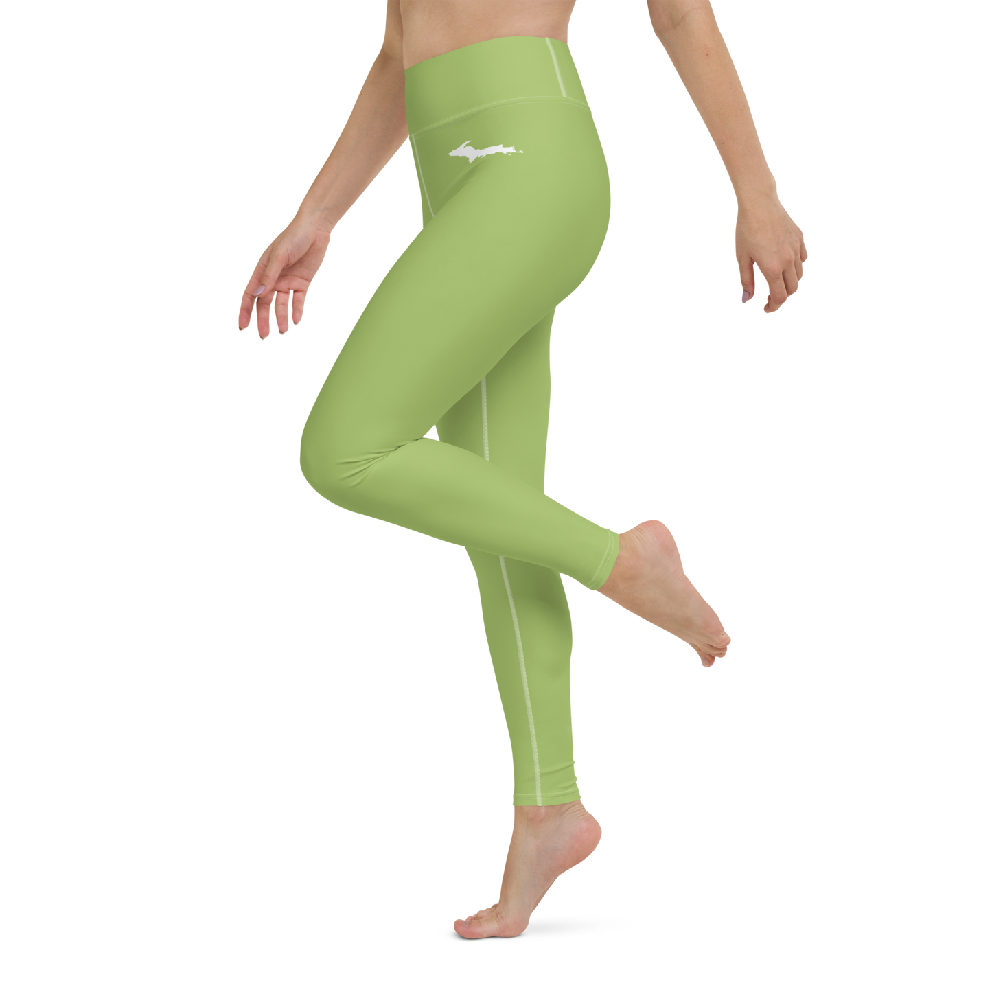 Michigan Upper Peninsula Yoga Leggings (w/ UP Outline) | Gooseberry Green