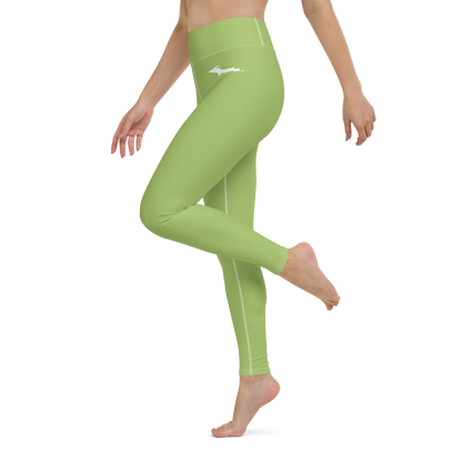 Michigan Upper Peninsula Yoga Leggings (w/ UP Outline) | Gooseberry Green