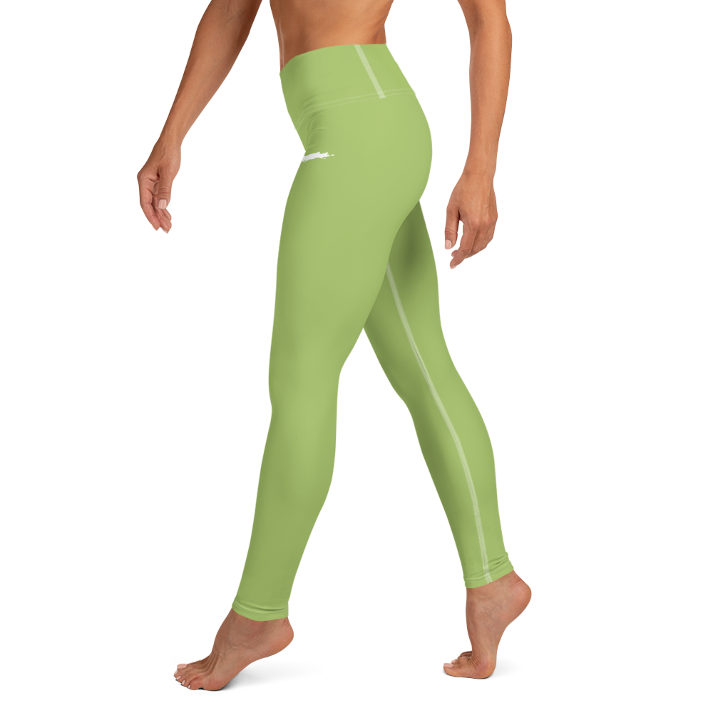 Michigan Upper Peninsula Yoga Leggings (w/ UP Outline) | Gooseberry Green