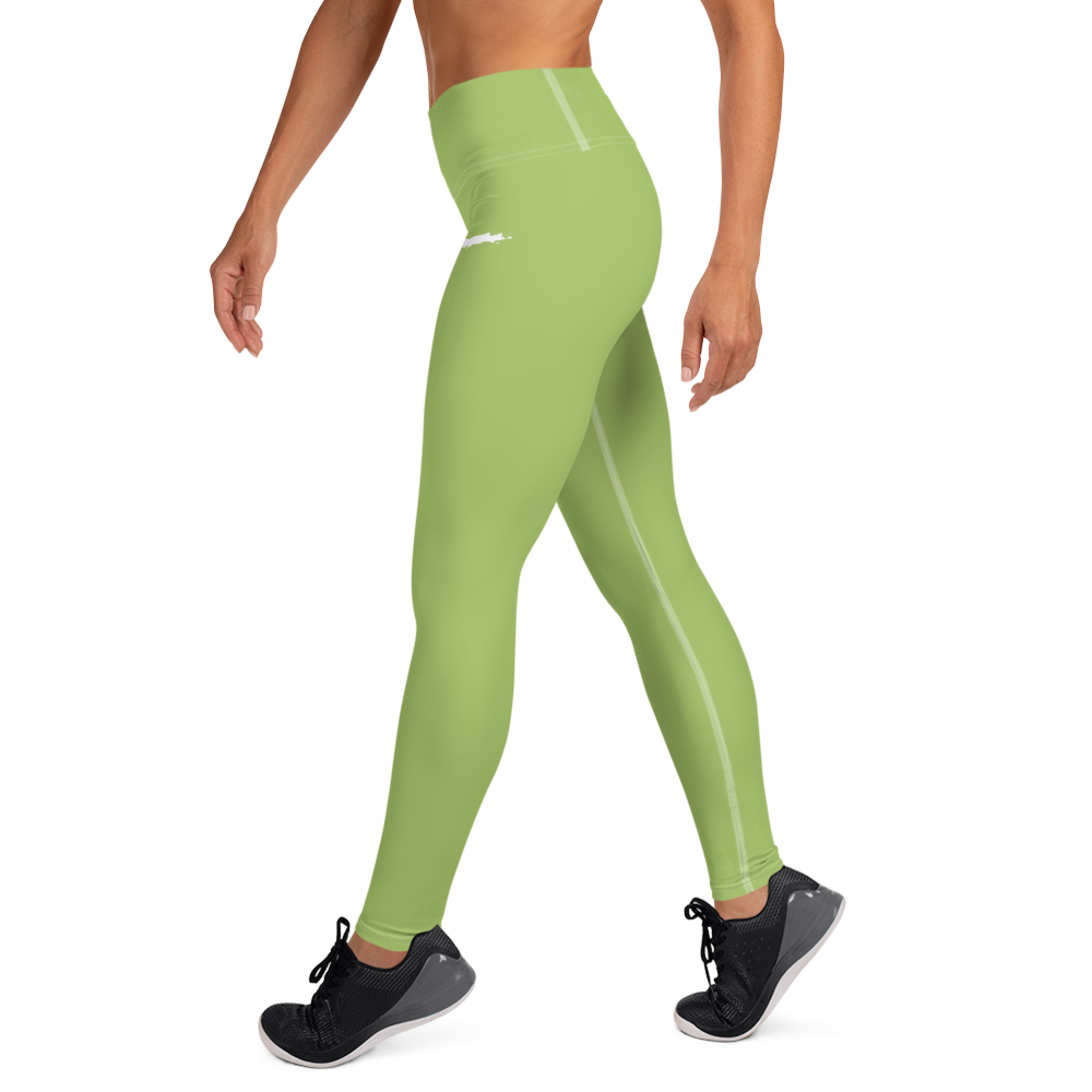 Michigan Upper Peninsula Yoga Leggings (w/ UP Outline) | Gooseberry Green