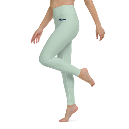 Michigan Upper Peninsula Yoga Leggings (w/ UP Outline) | Sea Green