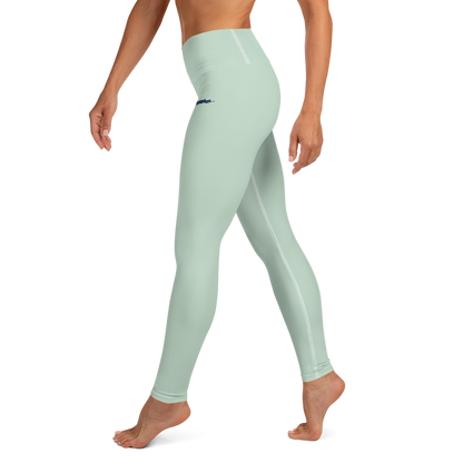 Michigan Upper Peninsula Yoga Leggings (w/ UP Outline) | Sea Green