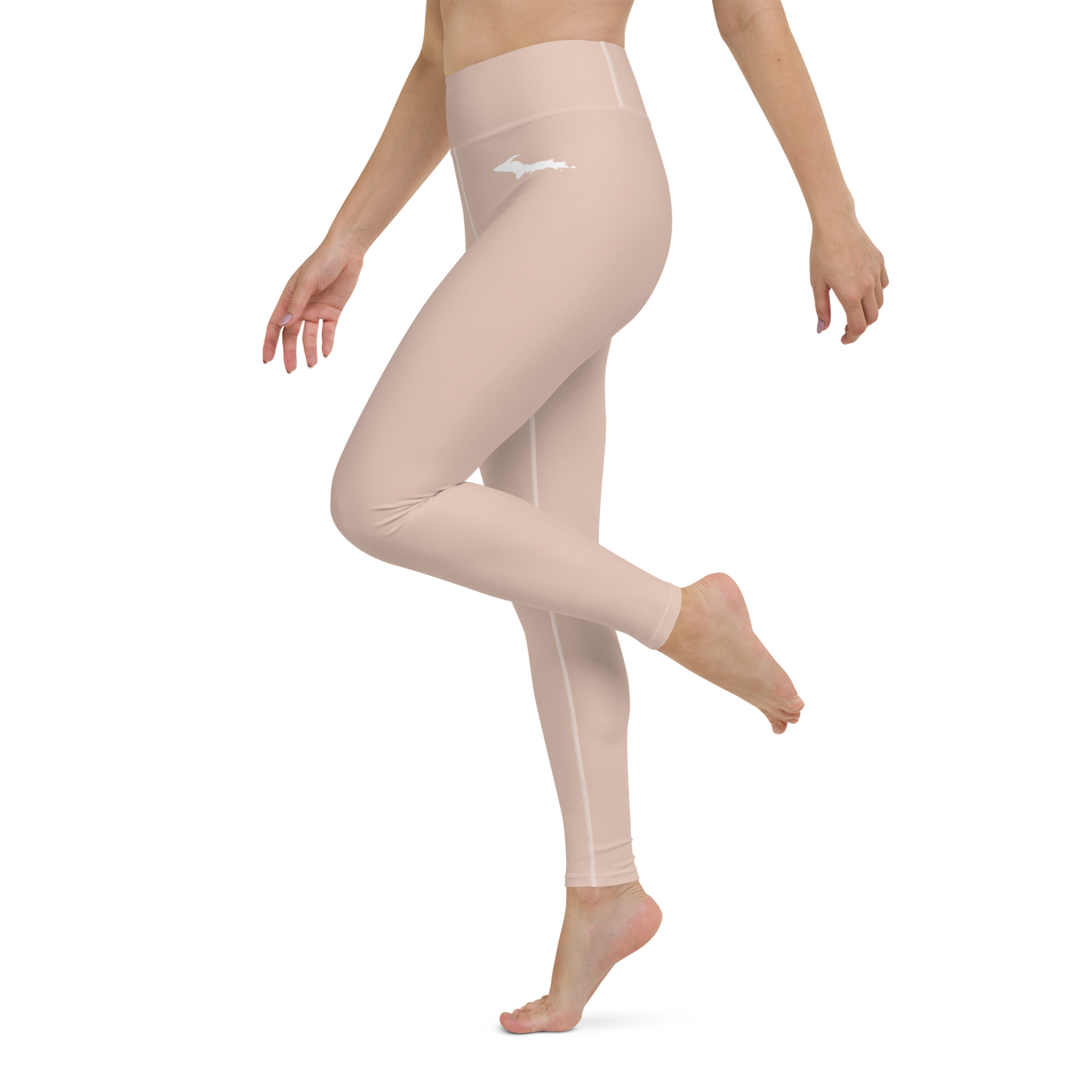 Michigan Upper Peninsula Yoga Leggings (w/ UP Outline) | Rose Gold