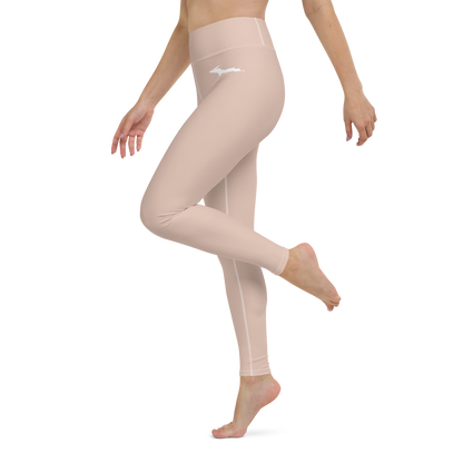 Michigan Upper Peninsula Yoga Leggings (w/ UP Outline) | Rose Gold