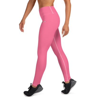 Michigan Upper Peninsula Yoga Leggings (w/ UP USA Flag) | Rhodochrosite Pink