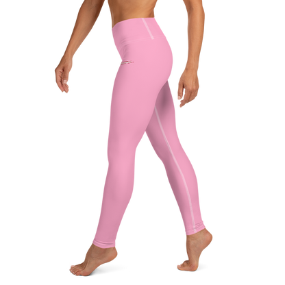 Michigan Upper Peninsula Yoga Leggings (w/ UP USA Flag) | '67 Caddie Pink