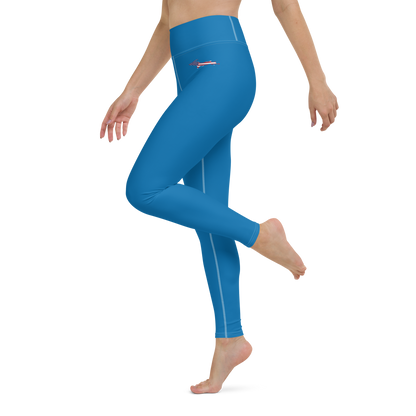 Michigan Upper Peninsula Yoga Leggings (w/ UP USA Flag) | Azure