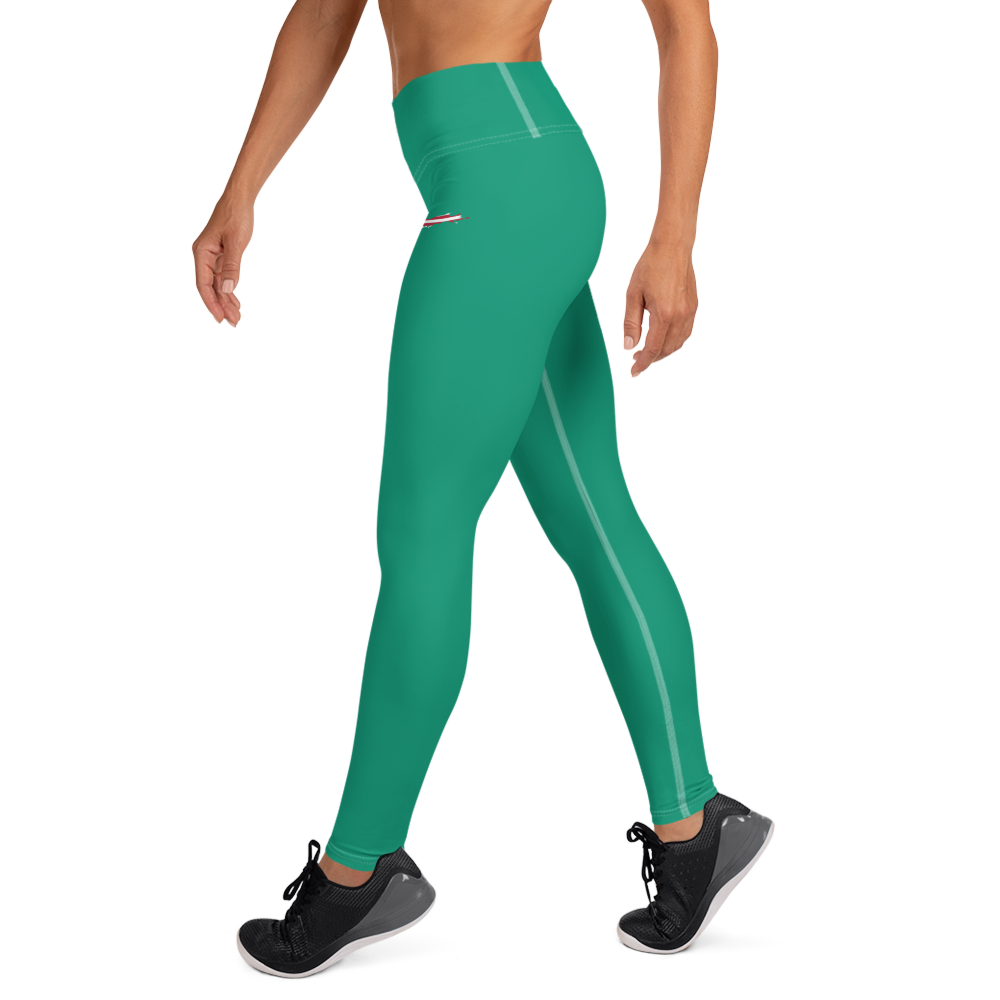 Michigan Upper Peninsula Yoga Leggings (w/ UP USA Flag) | Emerald Green