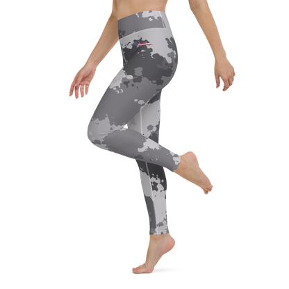 Michigan Upper Peninsula Yoga Leggings (w/ UP USA Flag) | Iron Ore Camo