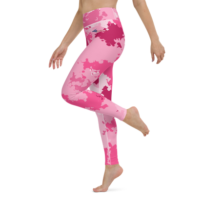 Michigan Upper Peninsula Yoga Leggings (w/ UP USA Flag) | Pink Camo