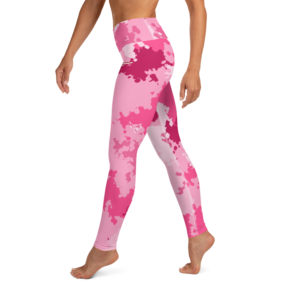 Michigan Upper Peninsula Yoga Leggings (w/ UP USA Flag) | Pink Camo