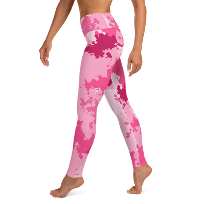 Michigan Upper Peninsula Yoga Leggings (w/ UP USA Flag) | Pink Camo