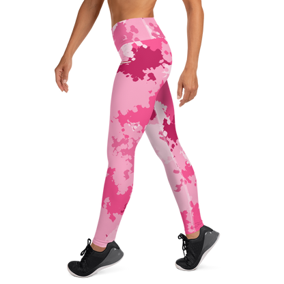 Michigan Upper Peninsula Yoga Leggings (w/ UP USA Flag) | Pink Camo