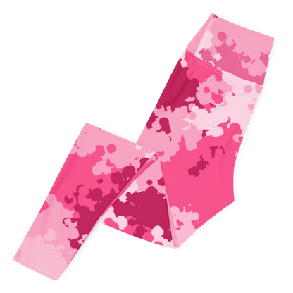 Michigan Upper Peninsula Yoga Leggings (w/ UP USA Flag) | Pink Camo