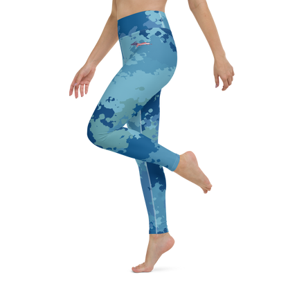 Michigan Upper Peninsula Yoga Leggings (w/ UP USA Flag) | Great Lakes Camo