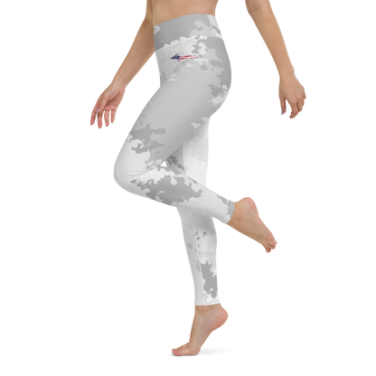 Michigan Upper Peninsula Yoga Leggings (w/ UP USA Flag) | Snow Camo