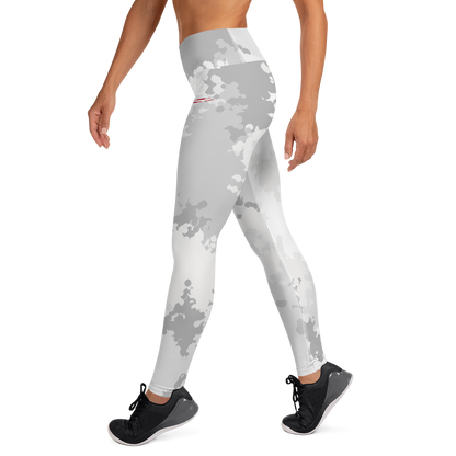 Michigan Upper Peninsula Yoga Leggings (w/ UP USA Flag) | Snow Camo