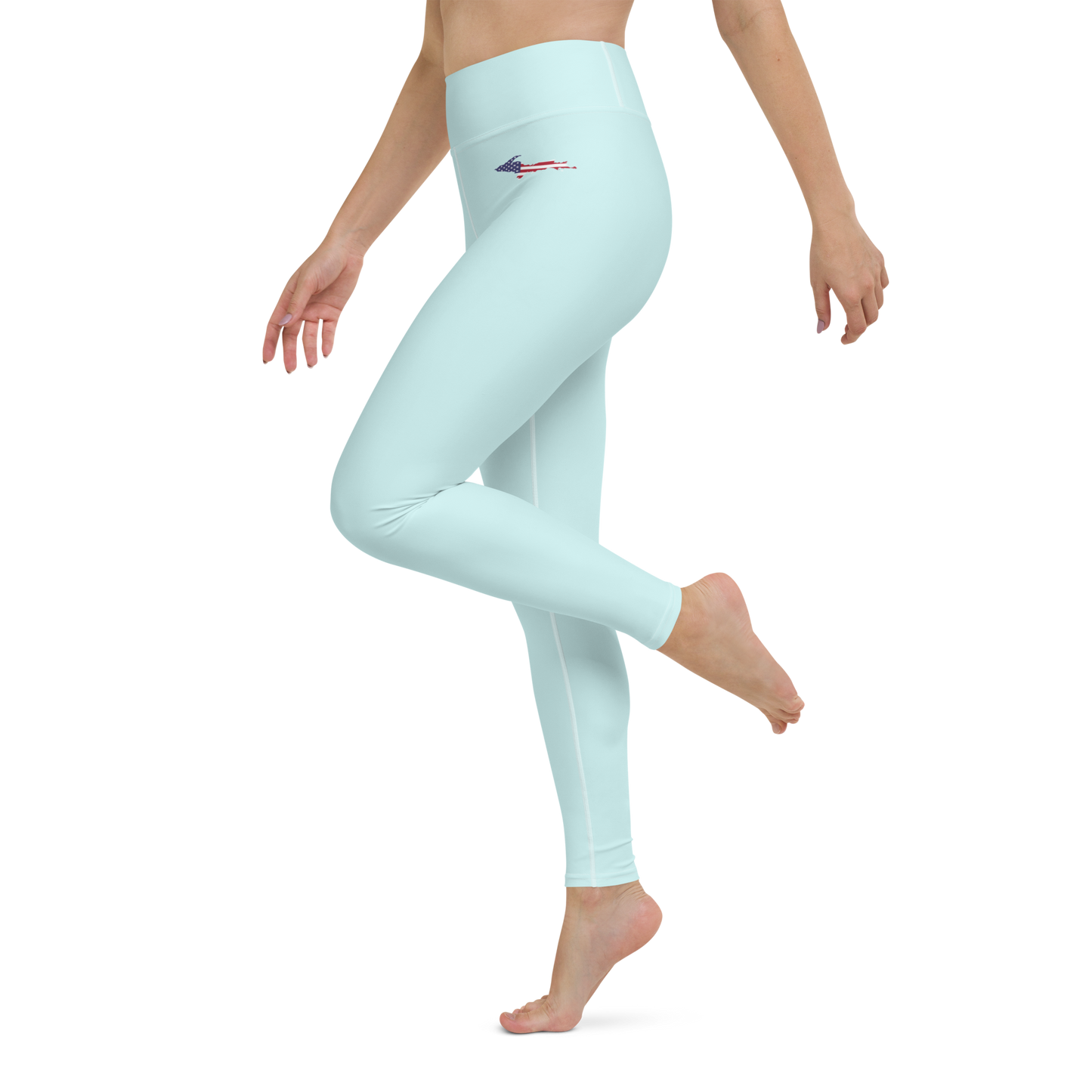 Michigan Upper Peninsula Yoga Leggings (w/ UP USA Flag) | Cyan